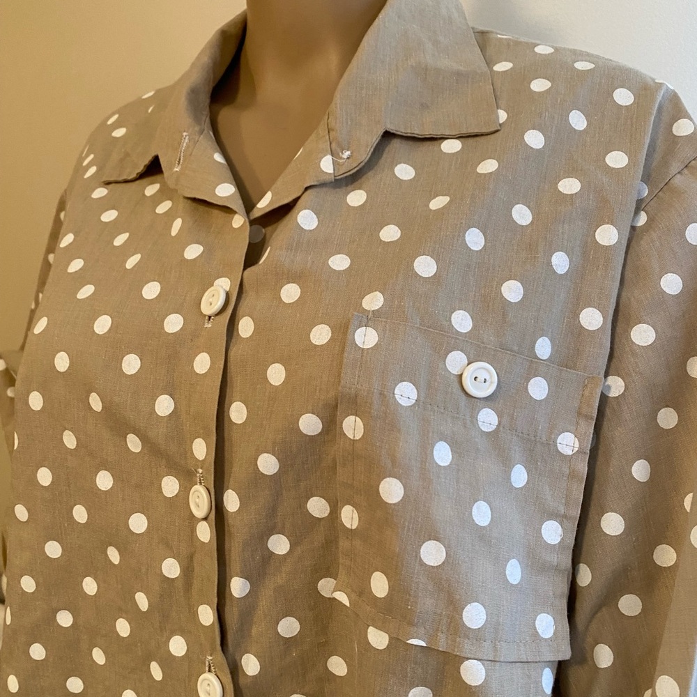 Polka Dot Button-Up Shirt